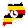 Uganda Flag Country Shape - 3" Vinyl Sticker - for