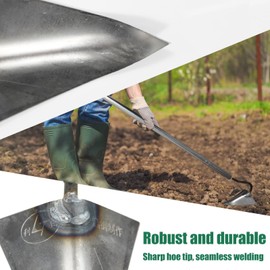 HRADHOL Premium Quality Hardened All-Steel Triangle Hand Plow Hoe for Backyard Weeding,Tough Welded Hoe, Loosening,Farm Planting,Dig a Hole，6-Inch Welded Steel Head, 54-Inch Stainless Steel Handle