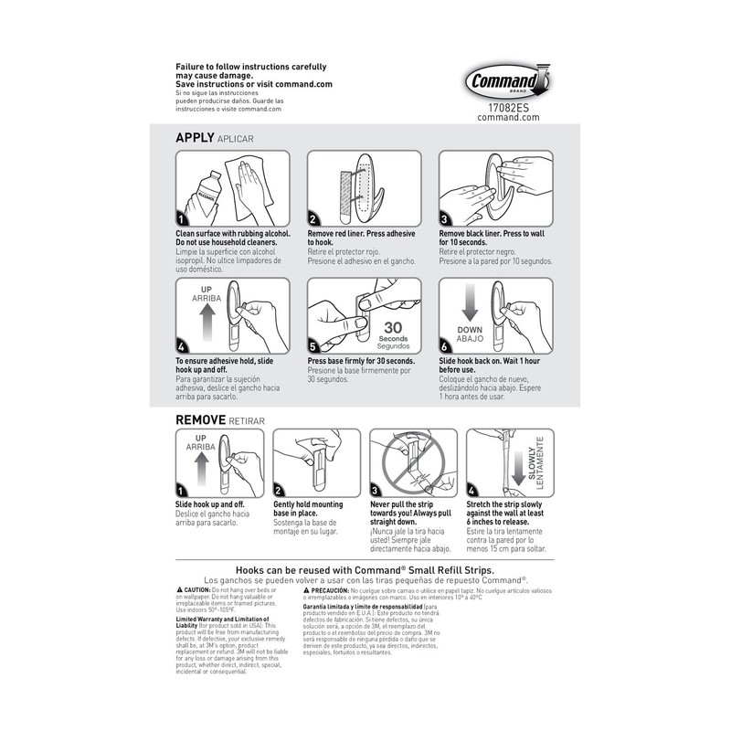 Command 17082-8ES Designer Hooks, Small, White, 8 Piece(Pack of 1)