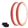 PRO+ Pair of Bicycle TIRE 24" X 1.75" RED/Gum SIDEWALL