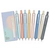 Maydahui 8 Pcs Retractable Short Round Pocket Size Pens Big