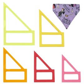 OLYCRAFT 5Pcs 5 Sizes Tiny Dog Bandana Sewing Template Set Small Reversible Triangle Sewing Quilting Acrylic Quilting Template Stencil Template Cutting Ruler for Small Dogs Cats Pets Bib Headscarfs