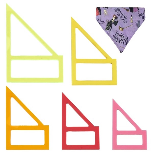 OLYCRAFT 5Pcs 5 Sizes Tiny Dog Bandana Sewing Template Set