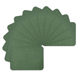 WILDREEDS Premium Quality Fabric Iron on Repair Patches 100% Cotton Iron on Patches for Clothing Inside & Outside Strongest Glue 3" by 4-1/4" (7.5 cm x 10.5 cm)-Army Green