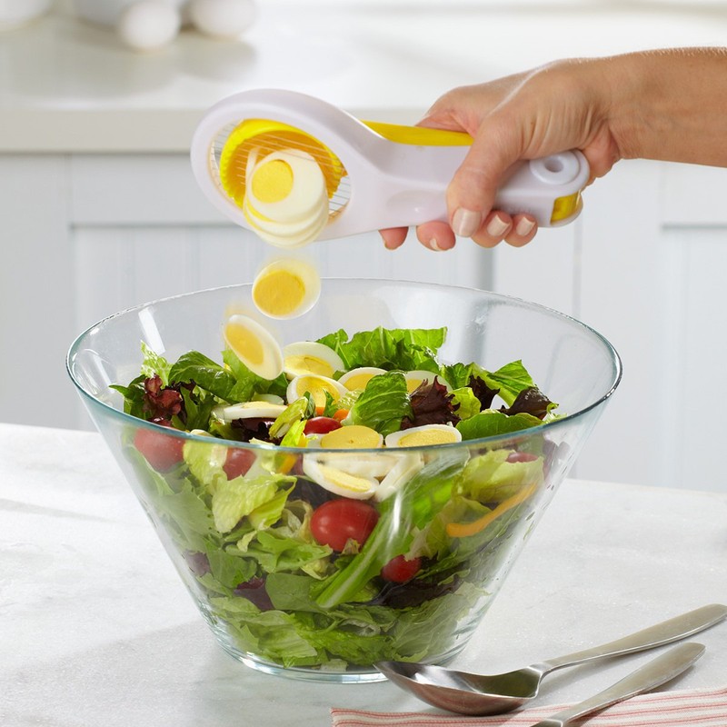 Casabella Hand Held Egg Slicer, Yellow and White