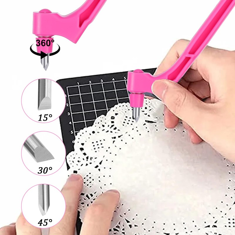 Craft Cutting Tools,360 Degree Rotating Craft Knife with 3 Different