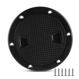 Xztrdi Boat-Ready Black Round Non-Slip Inspection Hatches - Sizes 8" with Detachable Cover - ABS Plastic Screw Out Access Hatch Cover for Kayak, Yacht, Marine Accessories