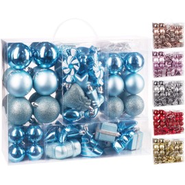 Brubaker 77-piece set Christmas tree decorations with baubles, stars, boots, pine cones, packages - plastic