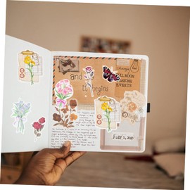 Operitacx 600pcs Vintage Plant Decorative Stickers Pet Craft Stickers for Scrapbooking Journals Crafts Boys and Girls Activities and More Beautiful Floral Designs for Creative Projects