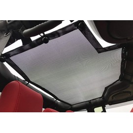 Wrangler Sun Shade JK Unlimited Rear Top Shade (2007-2018) 4 Door Rear -Black Mesh Screen Sunshade Sahara Rubicon Sport S Top Cover UV Blocker with Grab Bag - 10 Year Warranty