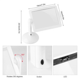 Large LED Magnifying Glass With Stand Lamp Hands Magnifier Foldable Clamp New