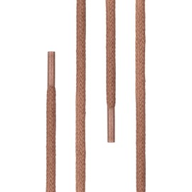 Di Ficchiano round waxed shoelaces for business, suit and leather shoes, diameter 2 - 4 mm, lengths 45 cm - 200 cm, highly tear-resistant, made in Europe, Adult (Unisex), light brown, 75 cm / ø 2mm