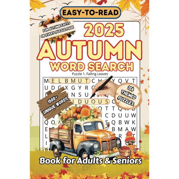 Autumn Word Search Puzzle Book For Adults and Seniors: 126