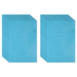 PATIKIL Light Blue Shiny EVA Glitter Foam Sheet 11 x 8 Inch 2mm Thick Sparkle EVA Glitter Felt for Crafts DIY Project, 20 Pcs