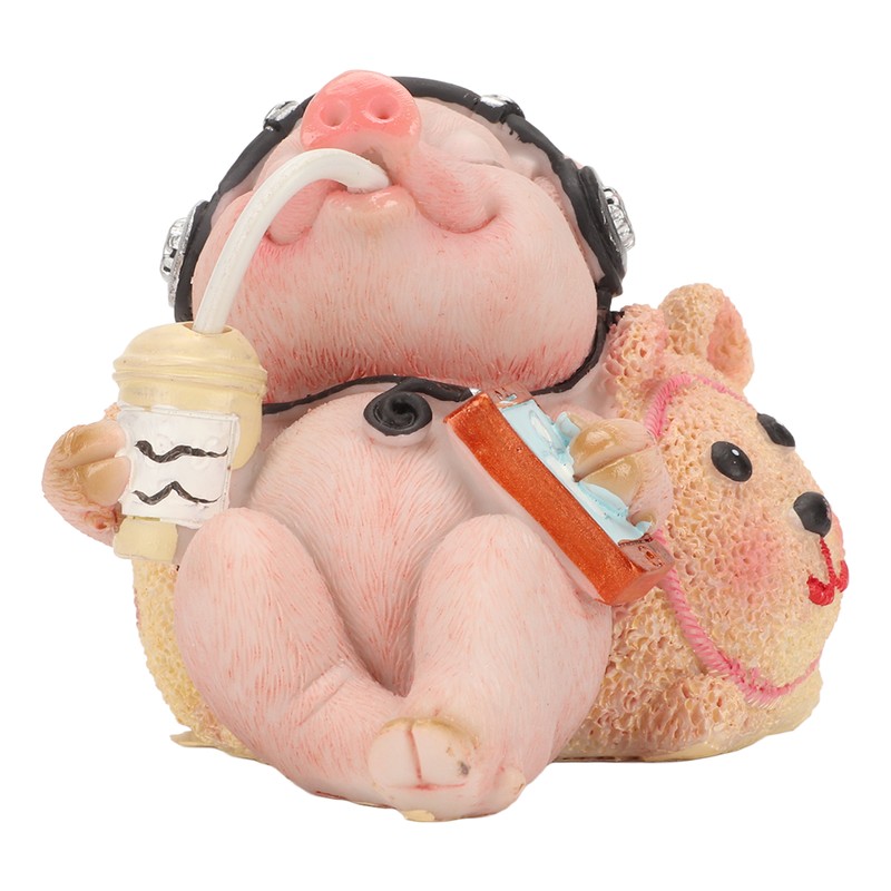 Pig Statue Mini Funny Casual Musical Resin Pig Art Figurine