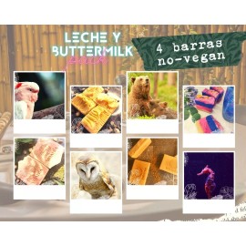 Vidamía Jabón Artesanal Surtido Leche Y Buttermilk 4 Barras Natural