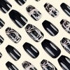 ＴＩＺＹＦＦ Press on Nails, Black Rose Fake Nails, Artificial Nails