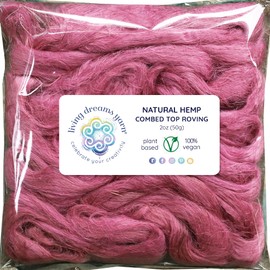 Hemp Fiber for Spinning, Blending, Felting & Fiber Arts. Natural Vegan Combed Top Roving. Orchid