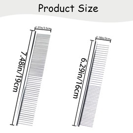4 PCS Stainless-Steel Comb Dog Combs for Knots, Mats & Loose Hair Removal - Effective Dematting Tool, Comfortable, Lightweight, Portable & Safe for Dogs, Cats & Pets