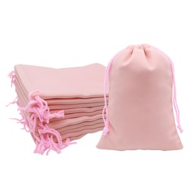Mandala Crafts 5x7 Dusty Rose Velvet Drawstring Bags - 50 Small Velvet Drawstring Pouches Bulk for Party and Wedding Favor, Gift Wrapping, Packaging, and Jewelry Gift Bags