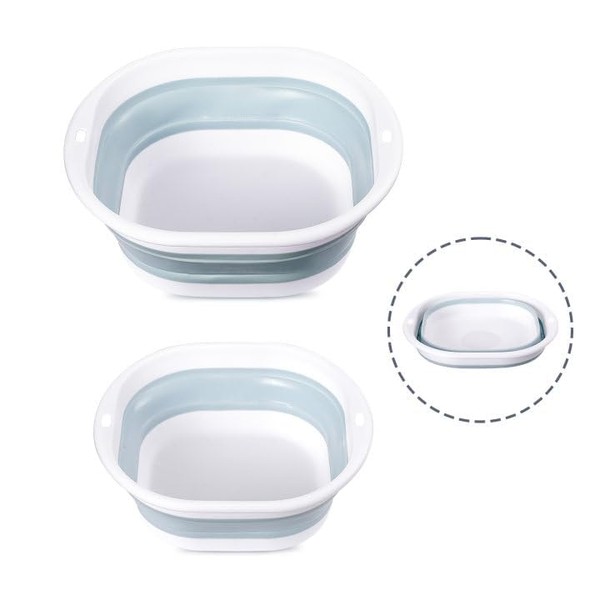 Witheeyou Collapsible Wash Basin, 2Pack Portable Dish Tubs, 3.5L and