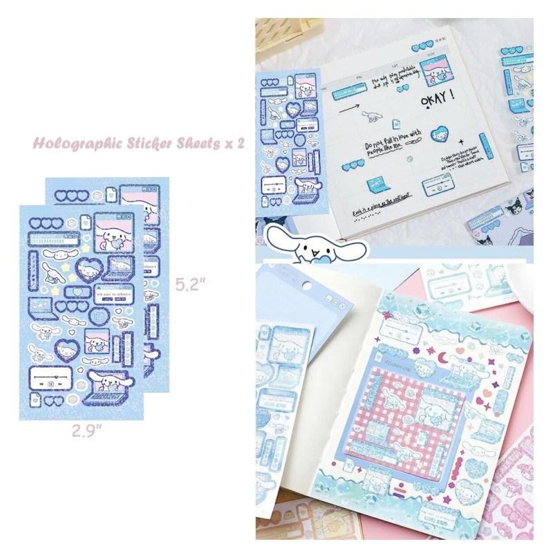 Sanrio 79 pcs Cinnamoroll Kawaii Stationery Set, Cute School Supplies,