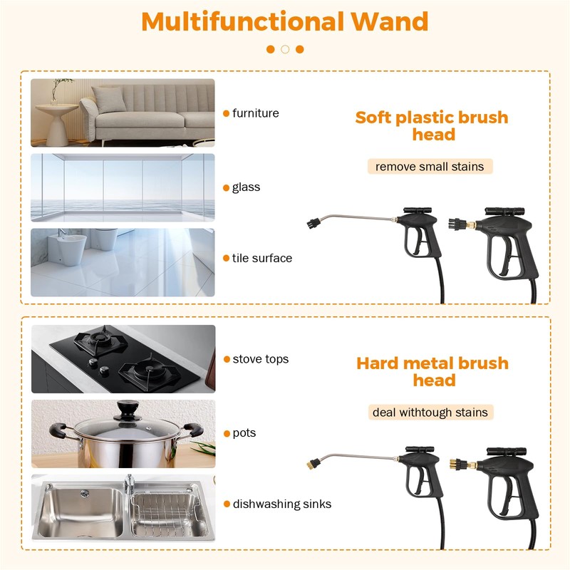 BEAMNOVA High Pressure Handheld Steam Cleaner Cleaning Car Steamer for