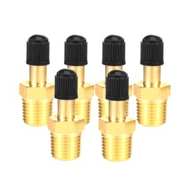 6Pcs 1/4" NPT Schrader Valve Adapters,Brass Schrader Valves Standard Valve Core with 1/4''NPT Male Threads for Air Compressor Tanks
