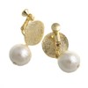 VINGTAINE Gold Plated Cotton Pearl Earrings, Titanium Post, P1397, Titanium
