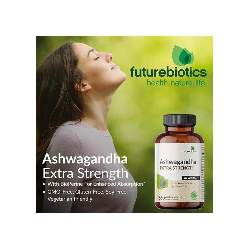 Futurebiotics Ashwagandha Extra Strength Stress & Mood Support with BioPerine