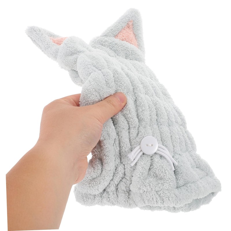 Baluue Microfiber Hair Dry Hat Cat Ears Bath Towel Wrap