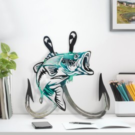 Metal Fish Wall Decorations Metal Art Decorations Christmas Decorations Fishing Decorations Home Decorations (Blue)