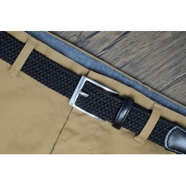 Ashford Ridge Mens 33mm (1.25") Elastic Webbing Belt (Black, 3XL)