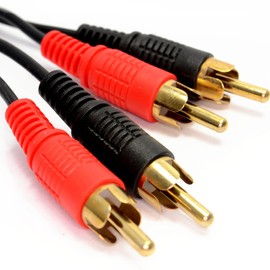 kenable RCA Phono Twin Plugs to Plugs Stereo Audio Cable Lead GOLD 2m [2 metres]
