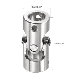 sourcing map Swivel Universal Joint Shaft Coupling 10 mm to 10 mm Internal Diameter L35 x D16 with Screws and Wrench for RC Model