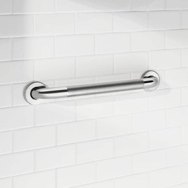 18 in. x 1-1/2 in. Concealed Peened Grab Bar in Polished Stainless Steel