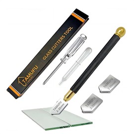 Glass Cutters Tools 2-20mm for Thick Glass Tiles Mirror Mosaic Cutting- Glass Cutting Tool with Automatic Oil Feed, Glass Cutter with Ergonomic Handle and 3 Carbide Tips