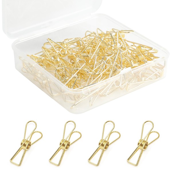 50PCS Gold Paper Clips Small Metal Wire Hollow Out Multi-Purpose