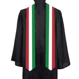 ASETKAT Italy Country flags Graduation Stole scarf class of 2025 Graduation Sash Unisex Adult for Study Aboard International Students gifts