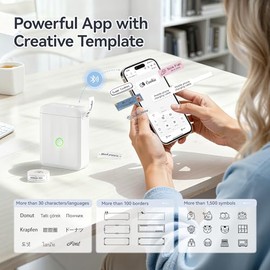 NIIMBOT D110 Mini Impresora de Etiquetas con Cinta (Tamaño Pre-Cortado 12x40mm), Impresora de Etiquetas Portátil, Alimentación Automática sin Tinta, C
