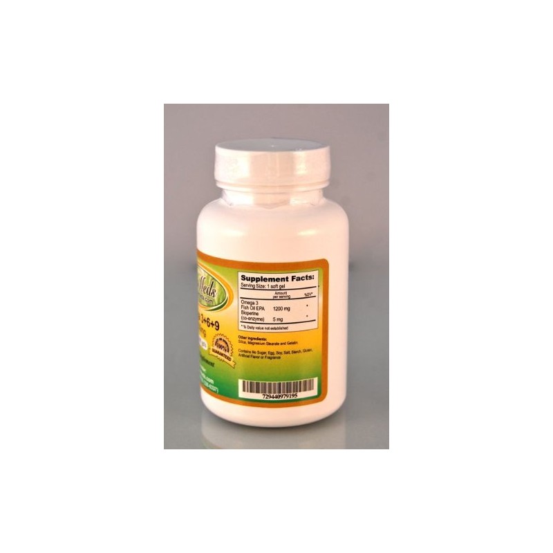 Omega 3,6,9, Cholesterol, Made in USA - 100 softgels