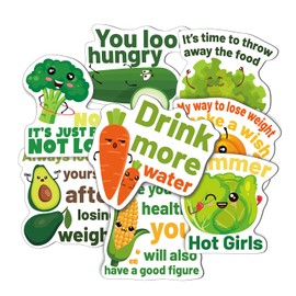 NQEUEPN 8pcs Funny Fridge Magnets Weight Lose, Cute Vegetables Motivational Refrigerator Magnets Waterproof Quotes Inspirational Magnets for Whiteboard Locker Home Office Decoration, Medium