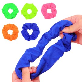 5Pcs Neon Color Solid Hair Ties Ponytail Hair Bands Scrunchy for Women Girls Hair Accessories.