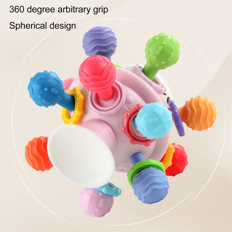 Baby Sensory Teether Toy Balls Chew Teething Ball Rattle Grasping