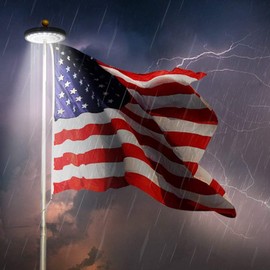 Flag Pole Light Solar Powered, Super Bright Up and Down Lights,16+ Hours 3 Brightness Levels,Waterproof IP65,100% Flag Coverage from Dust to Dawn for 15-25 Ft Flagpoles.