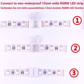 LitaElek 20pcs RGBW LED Strip Connector 5 pin 12mm Wide RGBW 5050 LED Tape Connector RGBW LED Ribbon Snap Down Connector 5-Conductor RGBW LED Rope Connector for 12mm Wide SMD 5050 RGBW LED Strip