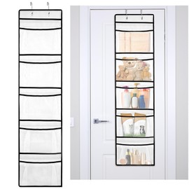 AiQInu Portaoggetti da Appendere, Colgando Organizador con 5 Tasche in Rete e 2 Ganci, Organizer Armadio da Appendere per Organizer Armadio para Dormitorio, Baño, Cocina, Oficina (125 X 31.5cm)