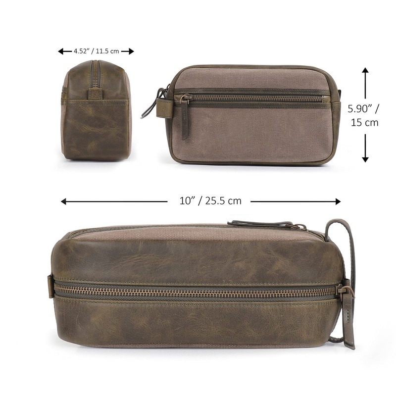 Londo Genuine Leather Travel Toiletry, Makeup, Shaving Organizer Bag -
