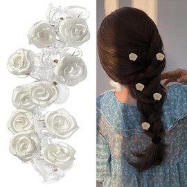White Rose Flower Hair Clip Hair Clip Ornaments Headband Embellishments for DIY Crafts