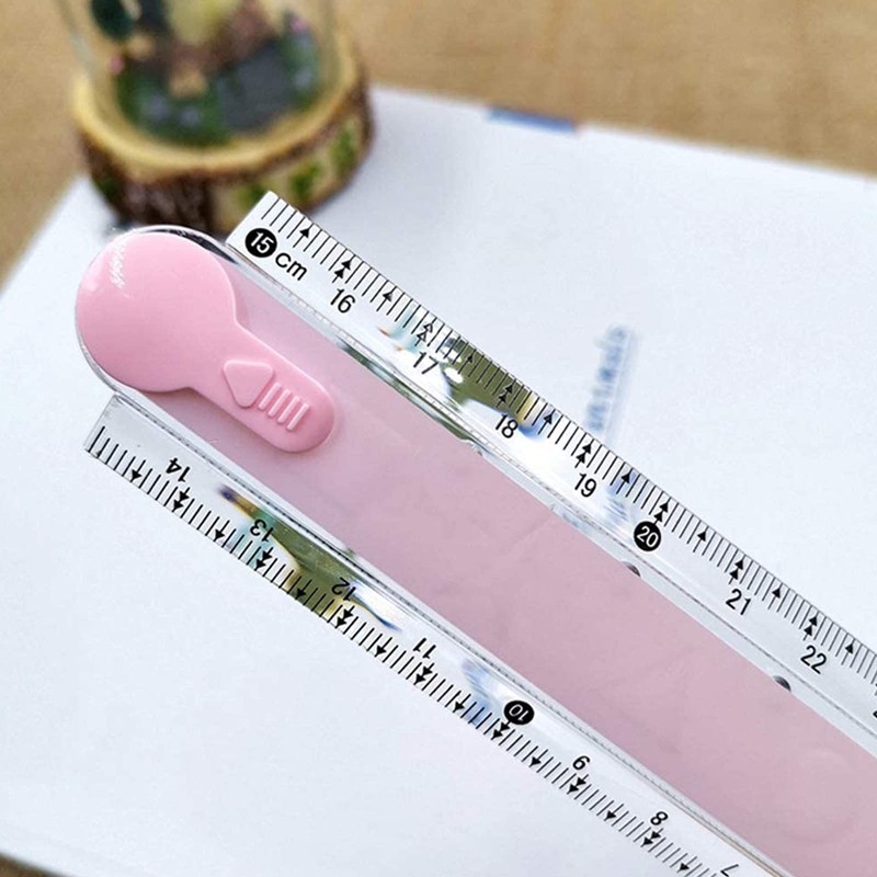 Karjiaja 4 PCS Plastic Folding Ruler 30Cm Transparent Ruler Geometric